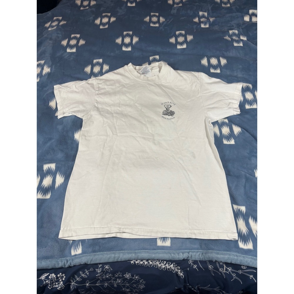 Vintage Hanes Beefy-T Ia Oe E Ka La Hula Festival White Graphic Tee Small USA